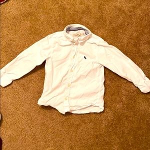 H&M white button down boys dress shirt top kid Easter outfit idea